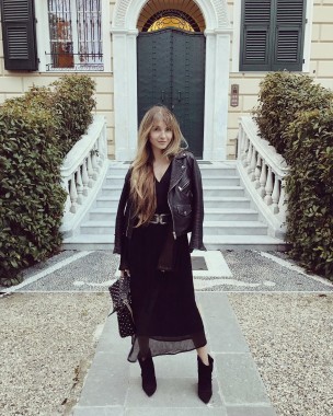 Black Sparkle Midi Skirt