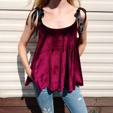 Velvet Bow Purple Top