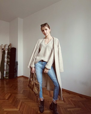 Sand Long Cardigan